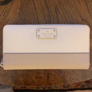 Kate Spade 2 tone zip-around Neda leather wallet
